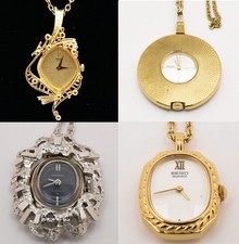 Orologio Vintage SEIKO Ciondolo Collana Oro Argento Manuale Quarzo Set di 4