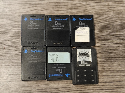 Playstation 2 Magic Gate Lot of 5 8MB & 1 max 16MB OEM Memory Cards PS2 read all