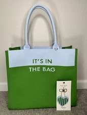 Kate Spade X Target Color Block Blue, Green Large Knit Tote Matching Coin Purse