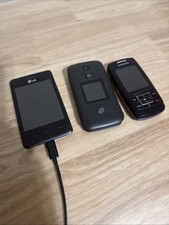 Used Cell Phone Lot Of 3 Samsung, LG Tracphone As is Untested Parts