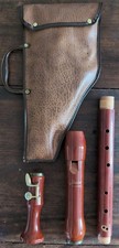 Vintage 24" Schreiber Wooden Flute Recorder Made in Germany. Excellent With Case