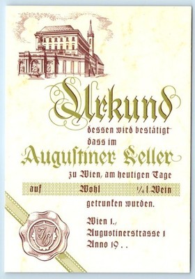 Record in the Augustiner Keller We Were Drunk - Vienna AUSTRIA - 4x6 Postcard