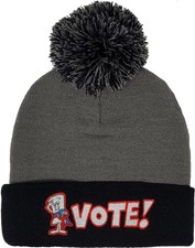 Ripple Junction Schoolhouse Rock Vote Embroidered Navy and Grey Pom Pom Adult