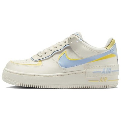 Nike Air Force1 Shadow Skateboard Shoes Womens White Blue Yellow DZ1847-118