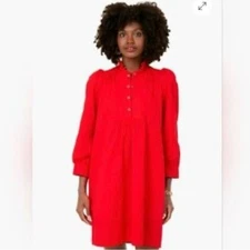 Pomander Place Tuckernuck pinkish red geometric print fit flare dress small