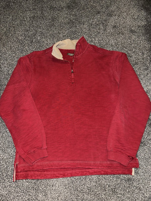 Herren White Stuff 1/4 Zip Sweatshirt, Größe Medium, rot, Pullover, schwer, (10)