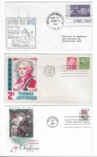 Lot of 10 assorted 1950's and 60's First Day Issue Stamps & Envelopes