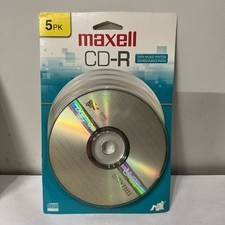 Maxell 648220 CD-R 700 5PK CD Recordable Disc 48X 700MB 80 Minute 5 Pack E21 NEW
