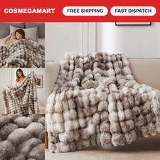 Soft Bubble Faux Fur Throw Blanket 50"x60" - Tie-Dye Brown, Cozy  Warm Home Dec