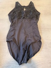 black lace DANZ IN MOTION  gymnastics dance leotard size small