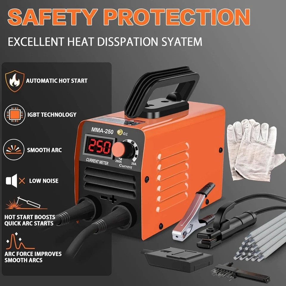 Stick Welder 250 Amp 110V Mini LED Display Digital Inverter IGBT