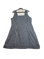 Old Navy Blue Gingham Linen Blend Dress  XL Linen Blend Sleeveless Cottagecore