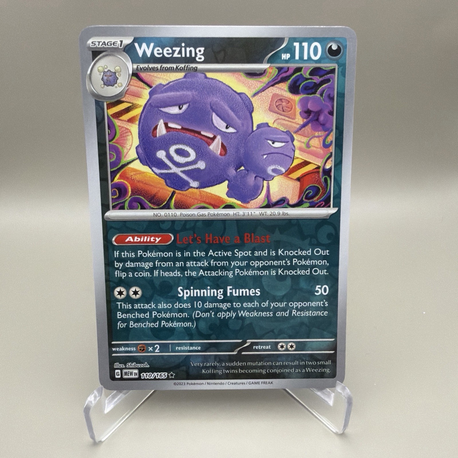 Weezing 110/165 Reverse Holo Rare - Scarlet & Violet Pokemon 151 2023 - NM