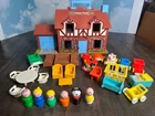 Vintage Fisher Price Little People Brown Tudor House 952. COMPLETE. BABY, EXTRAS