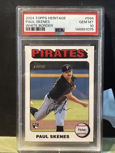 2024 Topps Heritage Paul Skenes #594 White Border GEM MT PSA 10