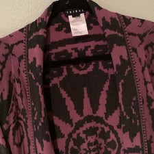 Tribal Women's Woven Western Yellowstone, Aztec, Cowgirl Open Front Cardigan M