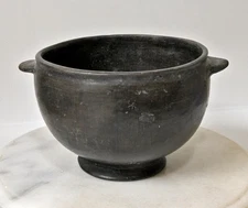 Vintage Colombian LA CHAMBA Deep Serving Bowl, w/ Handles & Bottom Rim Foot