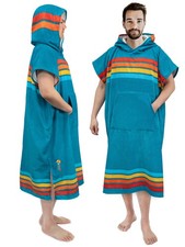 Men's Surf Poncho Changing Robe with Hood, 44 Inches, Sunset Blue, Polyester