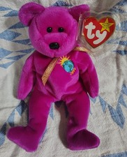 Ty Beanie Babies Millennium Bear Plush Toy - Purple