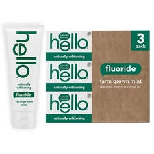 Naturally Whitening Fluoride Toothpaste Natural Peppermint Flavor and Tea Tre...