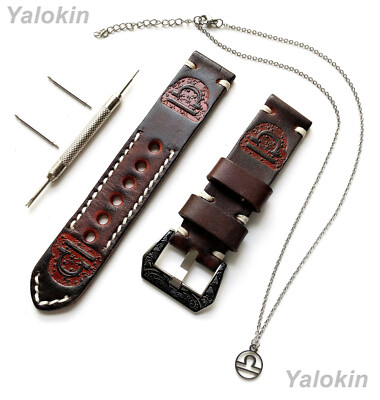 Libra Zodiac Set Brown 22mm Embossed Leather Band Watch Kit and 25'' Pendant