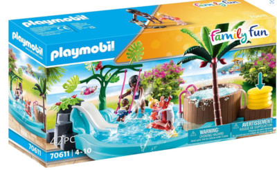 Playmobil 70611 CHILDRENS POOL with BROWN Whirlpool New in Sealed Box