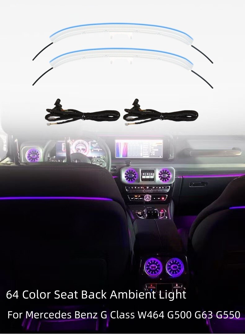 2X For Mercedes G Class W464 64 Colors Seat Back LED Ambient Light