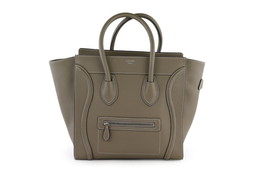 Celine Souris Drummed Calfskin Mini Luggage Handbag