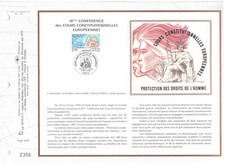 Feuillet CEF 1er Jour Soie 1993  Cours Constitutionnelles européennes  Y&T 2808