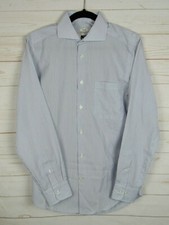 Joseph  Feiss Mens Long Sleeve Blue Stripe Button Up Dress Shirt Size 15 32/33 