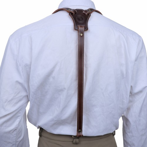 TOURBON Vintage Leder Y-Rücken Hosenträger Haken Anzug Hose für Abschluss Geschenk USA - Bild 6 von 24