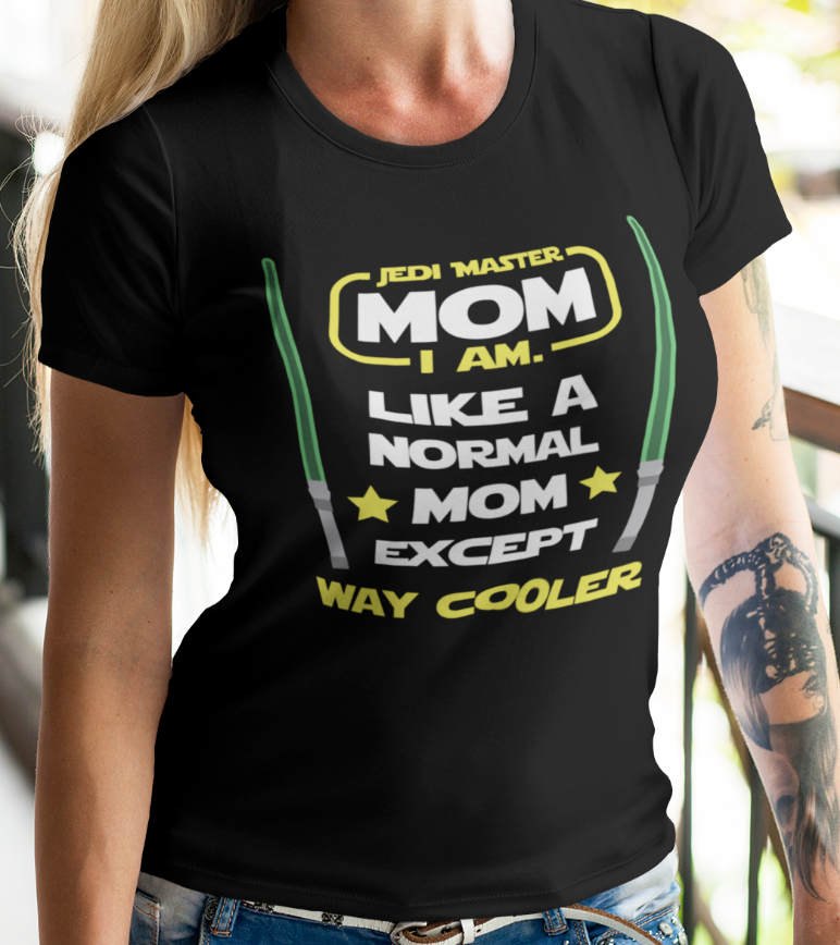 【INCHANT ME】Modal Warmer Color Matching T-Shirt Jedi Master Mom Shirt - Funny Cool Mom Tee - Perfect Gift