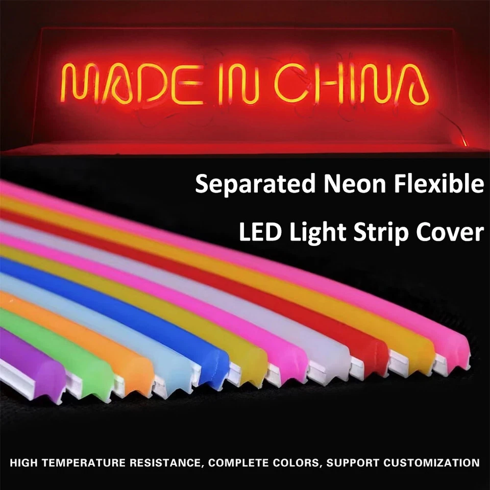 Hágalo usted mismo Cubierta de tira de luz LED flexible flexible de neón separada Cubierta de tubo de silicona Foto 2 de 4
