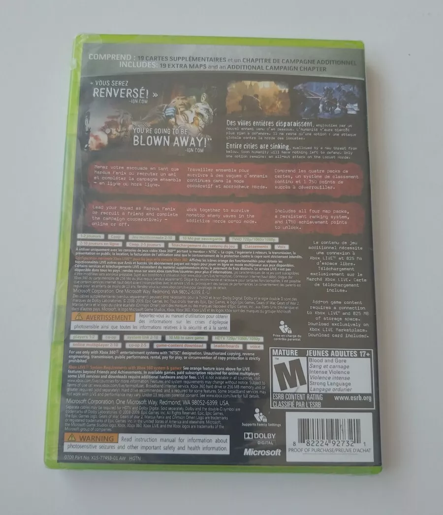 Gears Of War 2 (Game Of The Year) (Bilingal Cover) (XBOX360) on XBOX360 Game