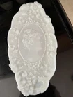 Vintage Milk Glass Cameo Trinket Dish. Pre Owned. Perfect Condition.