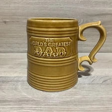 VTG 1970s Giant 5.5" Mug World's Greatest Dad Pottery Made In Japan Fathers Day
