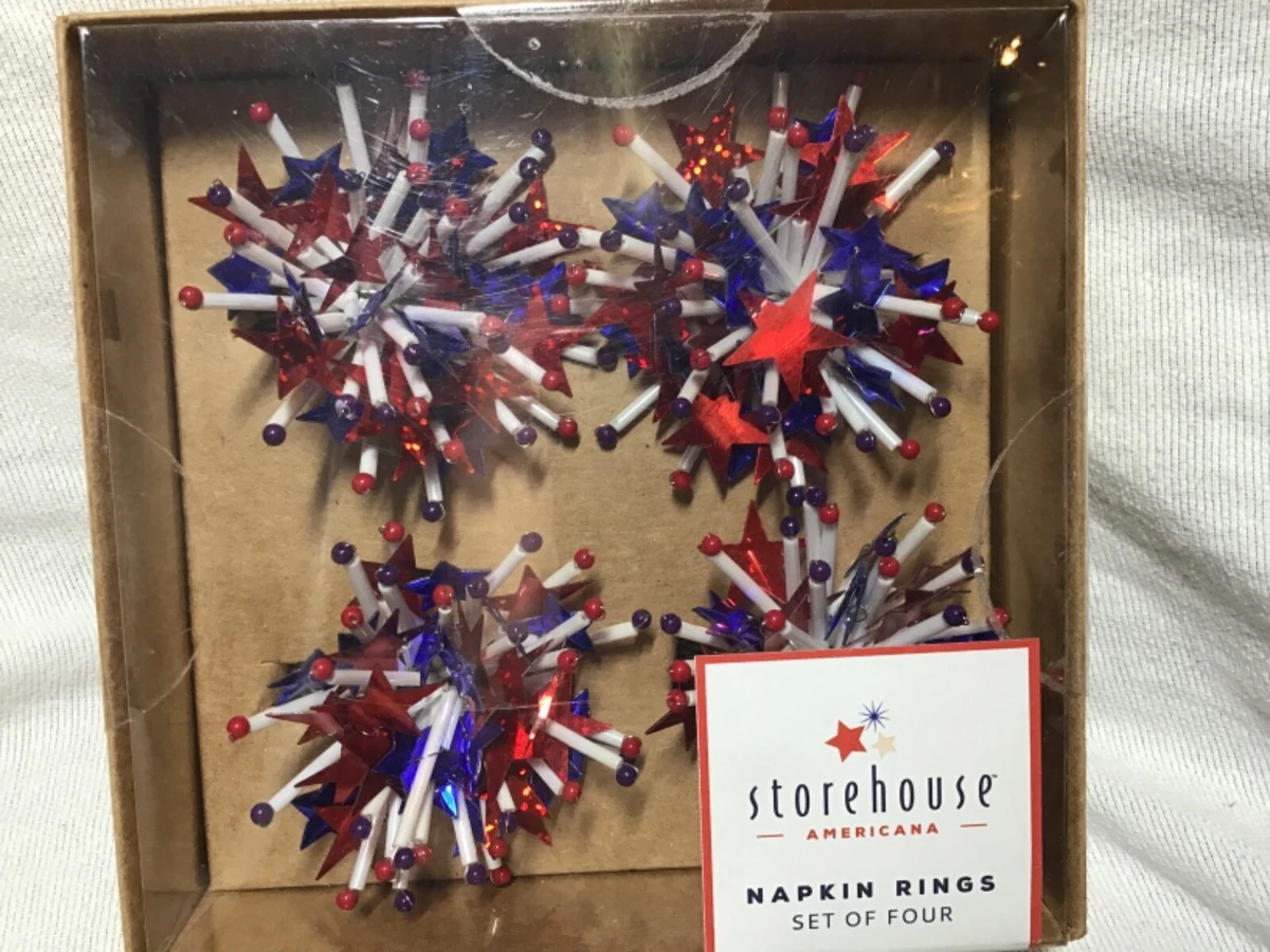 Red white and blue napkin rings deals