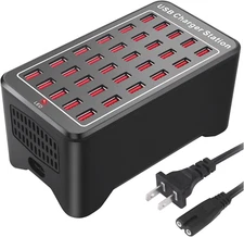 USB Charger, Cinlinso 30 Port 150W(30A) USB Charging Station Multi Port USB Hub