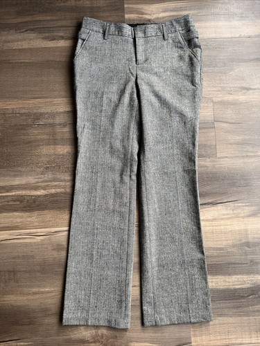 Body By Victoria Wool Blend Trouser Pants The Marisa Fit Lined Brown Tweed 8 New