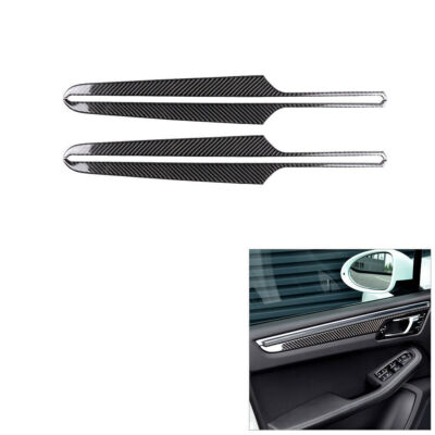 4Pcs For Porsche Macan 2014-2019 Carbon Fiber Interior Door Panel Cover Trim