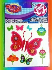 Wild Time Butterflies  Flower Temporary Tattoos