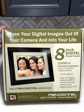 Pandigital 8" Digital Photo Frame 256MB Black Espresso Wood Beveled Frame NEW