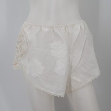 Vintage Victoria's Secret Lingerie Shorts M Gold Label Lace Trim Pajama Floral