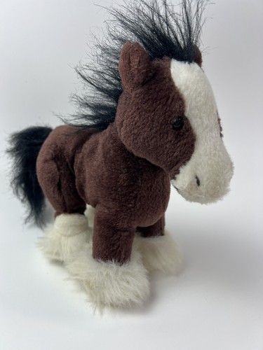Ganz Webkinz Clydesdale brown Horse 9" Tall Stuffed Animal Plush HM139 no code - Picture 2 of 9