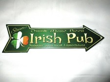  Unique IRISH PUB 'Drink More Beer' Metal Arrow Sign 010b SALE - NEW 