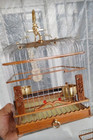 Square Bamboo Copper Hook 304 Stainless Steel Wire Birdcage 61080