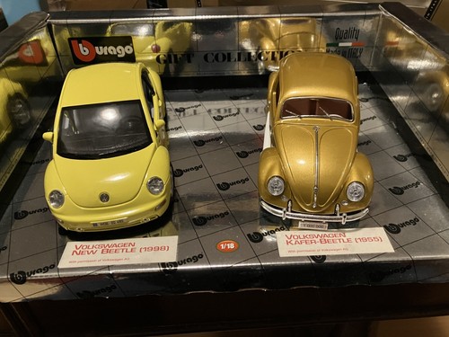 BURAGO BBURAGO GIFT COLLECTION 1:18 VOLKSWAGEN KAFER BEETLE 1955 NEW BEETLE 1998 - Foto 4 di 9