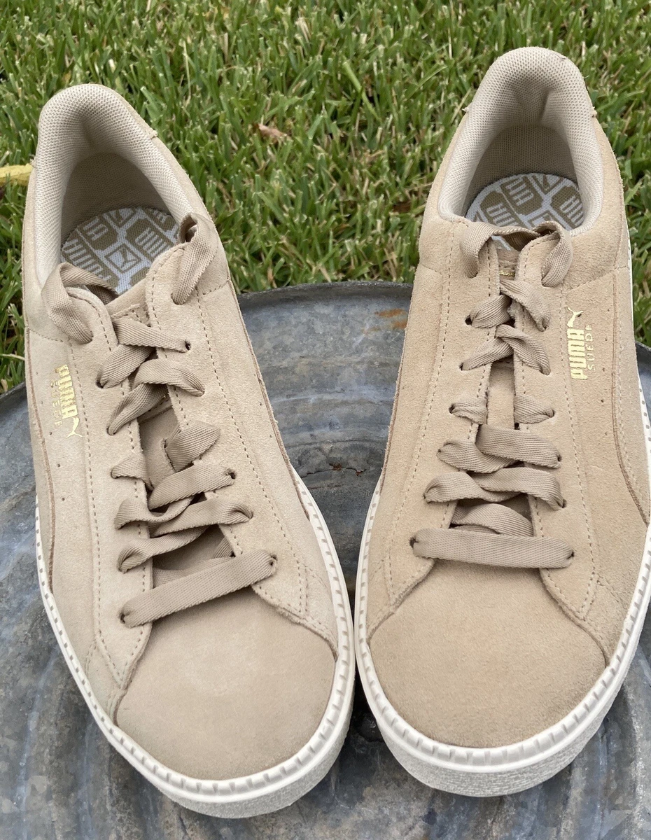 EUC Puma Trace Platform Suede Sneakers 365830 02 Women US 10 Beige Tan Safari