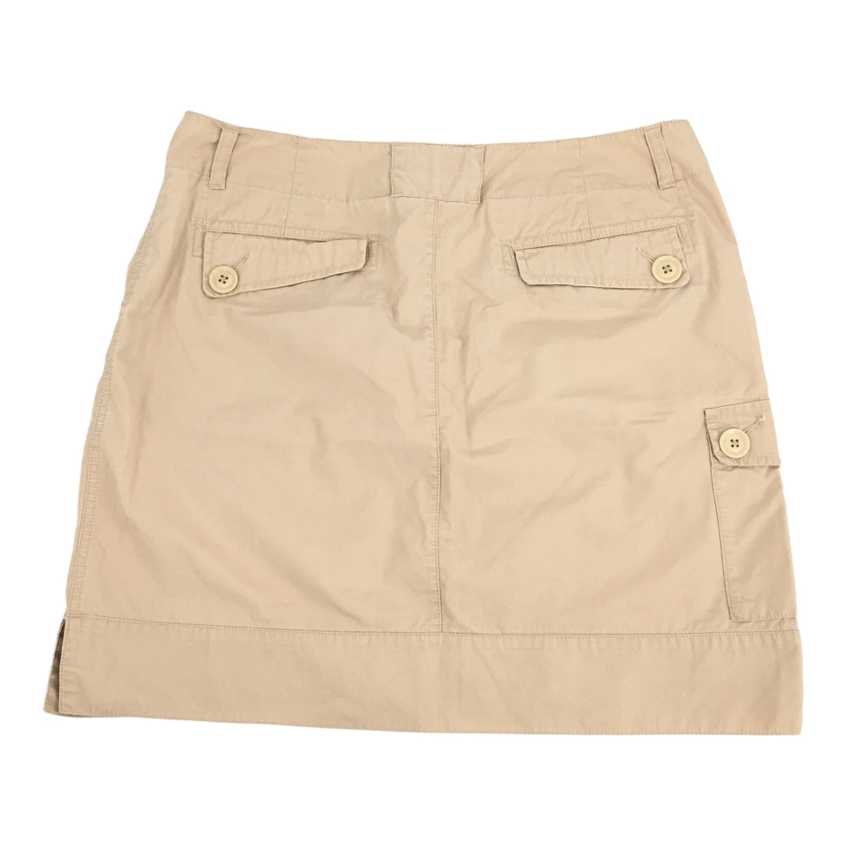 Eddie Bauer Khaki Cargo Skirt Size 12 Womens Beige Tan Casual