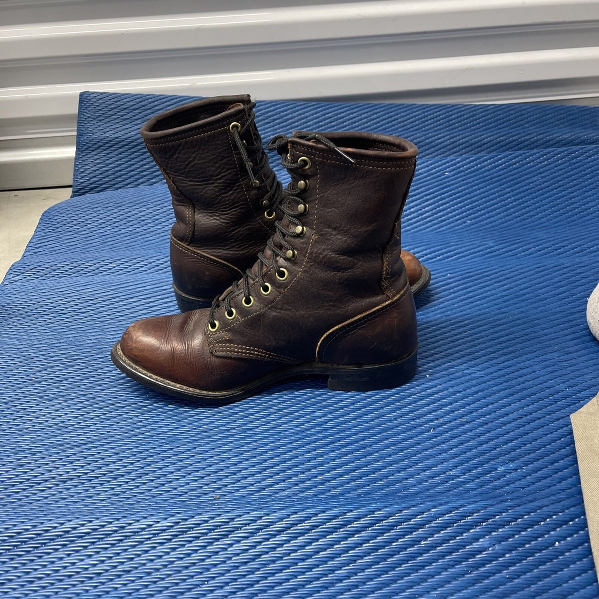 PD TUFF USA Brown Leather WOMENS BOOTS. PD Tuff Brown Pull On Work Boots 8 EE Union Made Western  main image 2